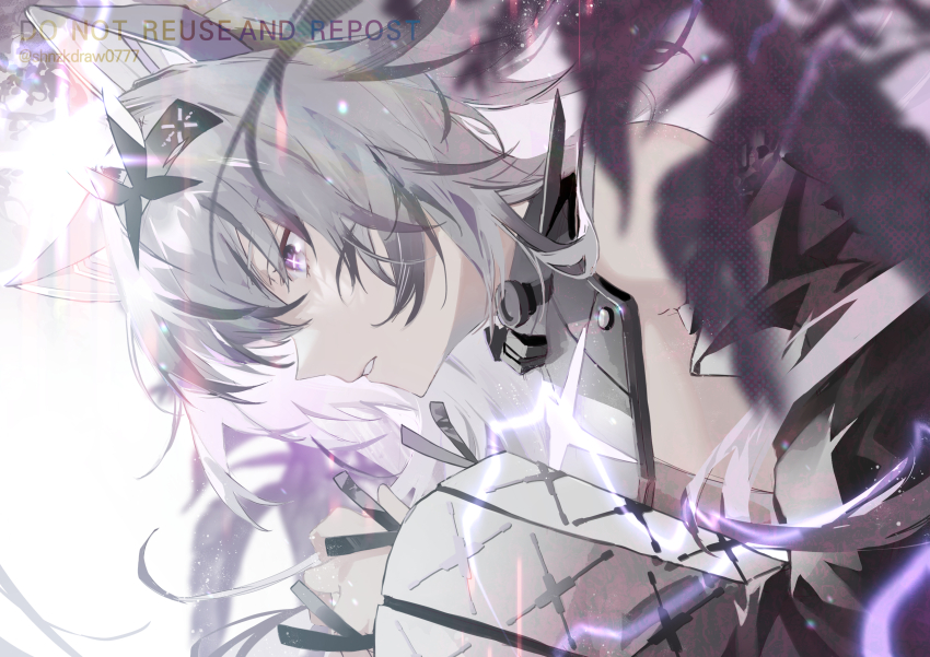 1girl, absurdres, animal_ears, bare_shoulders, black_hairband, cino_(cappuccino), commentary, cross-shaped_pupils