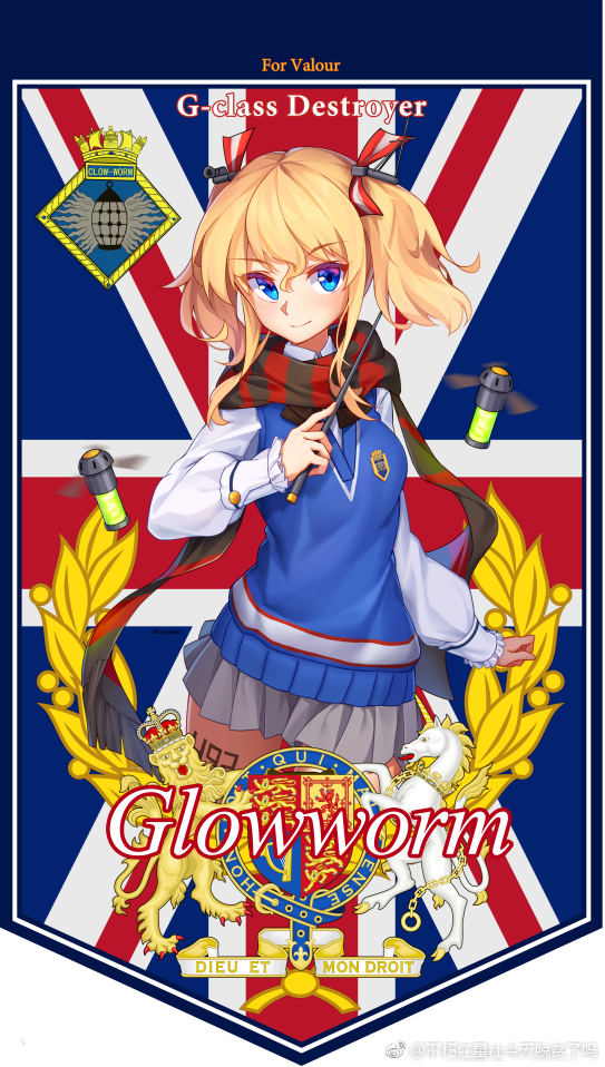 1girl, blonde_hair, blue_eyes, bow, buxiuhongxingshe_jintiantuopinlema, closed_mouth, cowboy_shot, english_flag