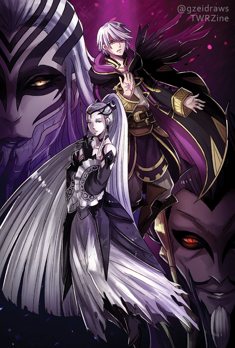 black_choker, black_dress, black_footwear, black_gloves, black_hair, black_lips, black_tiara, blue_eyes