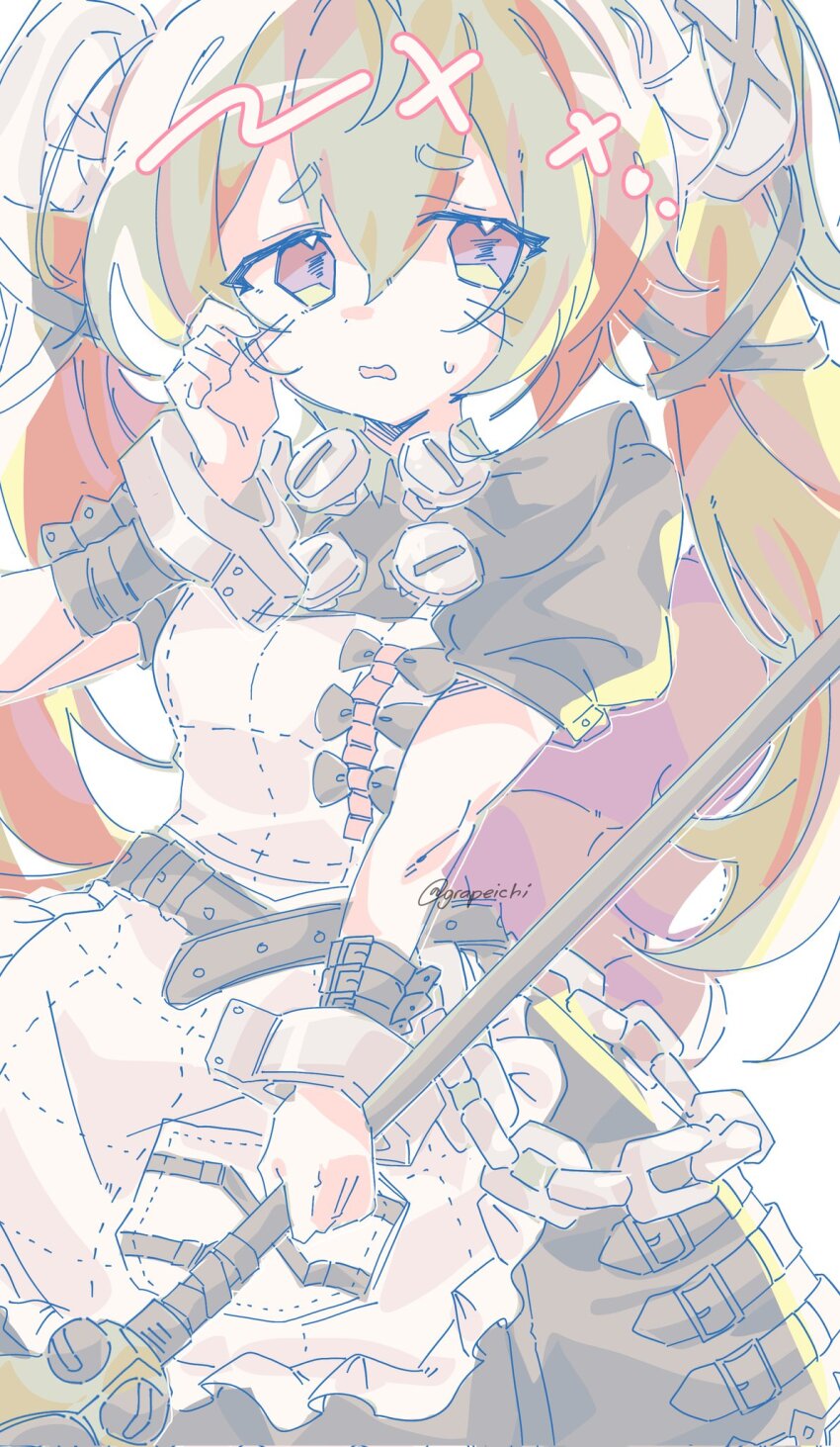 1girl, apron, belt, black_belt, black_bow, black_dress, bow, corin_wickes