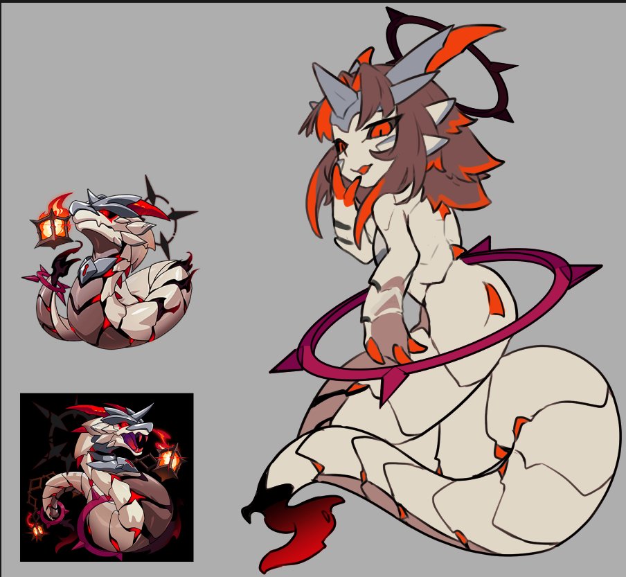 1girl, claws, dianu_(chaos)_(dragon_village_collection), dragon_village_(series), dragon_village_collection, fire, flame-tipped_tail, full_body