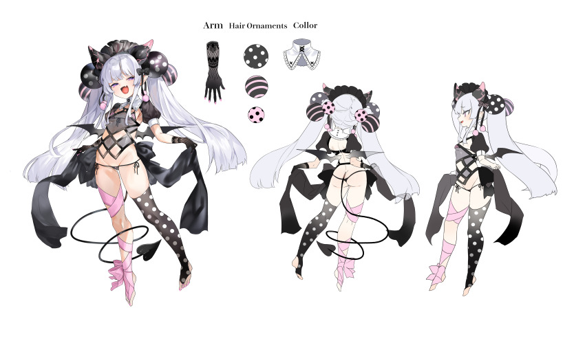 1girl, 2022, absurdres, adjusting_clothes, anno_aano, asymmetrical_legwear, ball, bat_wings