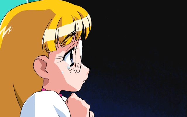 2girls, animated, animated_gif, anna_miller, aqua_hair, blonde_hair, blue_eyes, braid