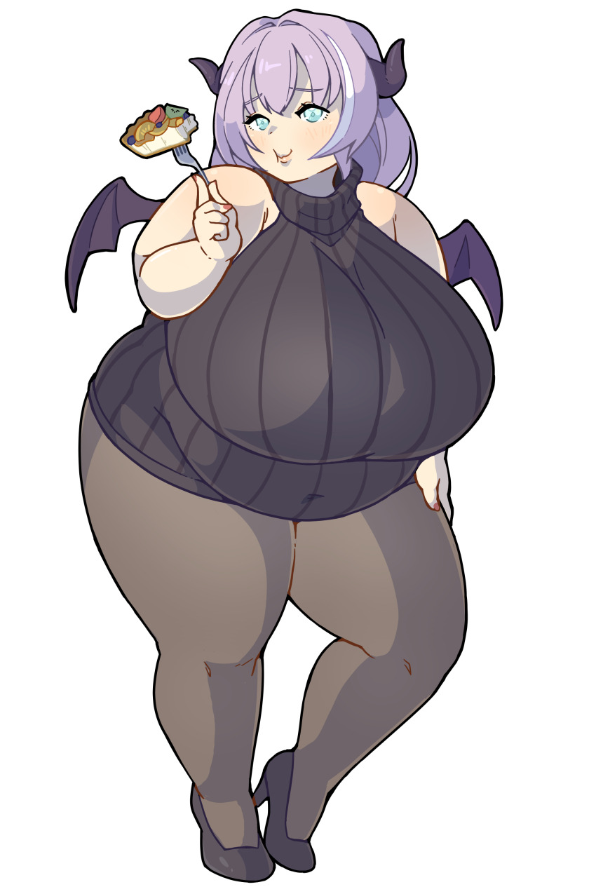 1girl, absurdres, agano_mai, alpha_transparency, black_horns, blush, breasts, brown_footwear