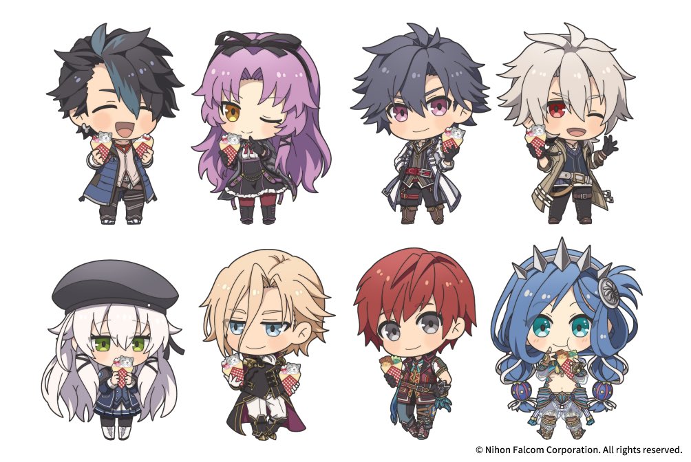 3girls, 5boys, :d, ^_^, adol_christin, altina_orion, belt, beret