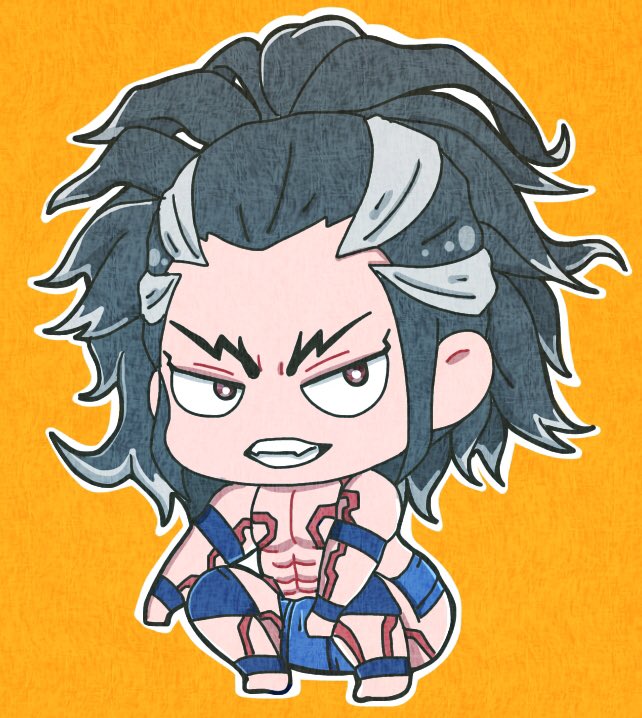 1boy, abs, ankleband, arm_tattoo, armband, barefoot, black_hair, blue_armband