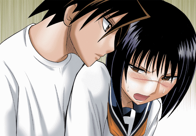 00s, animated, animated_gif, blue_hair, brown_hair, busou_renkin, mutou_kazuki, scar