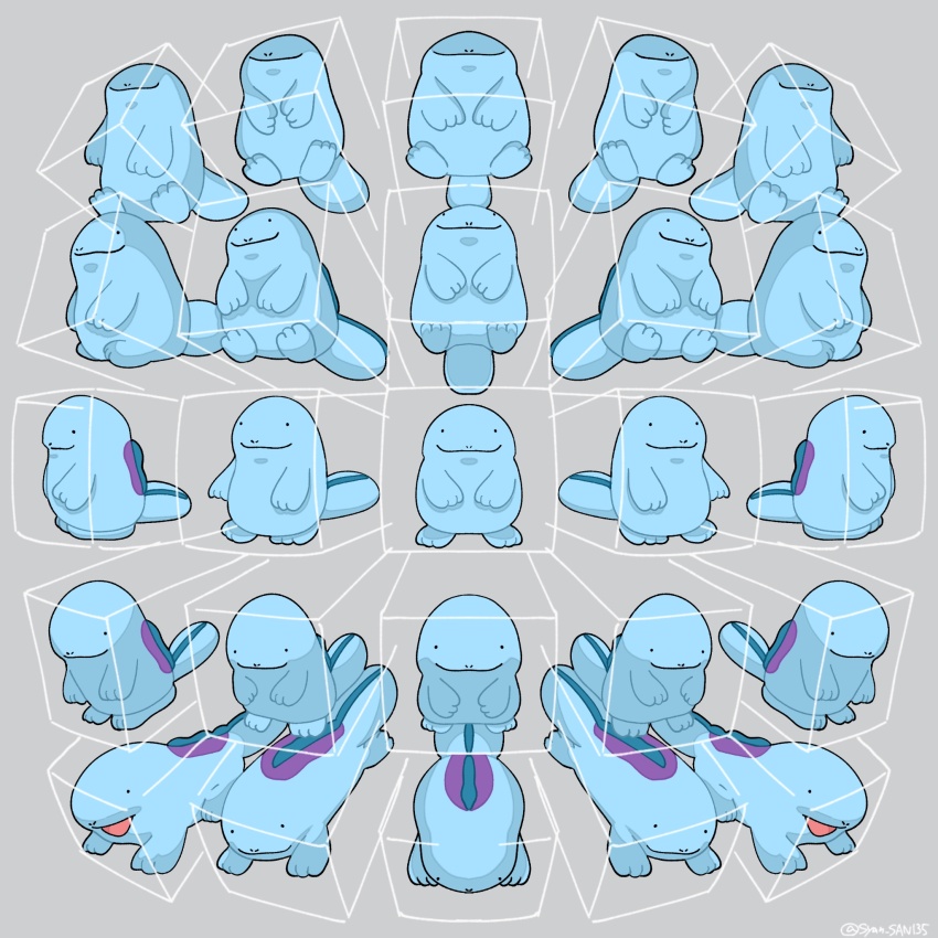 25_perspective_box_exercise, box, closed_mouth, cube, gen_2_pokemon, grey_background, highres, in_box