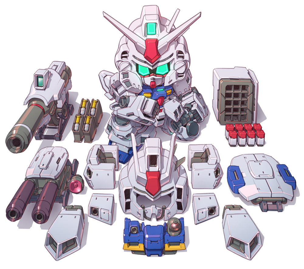 ammunition, armor, beam_rifle, cannon, chest_armor, chibi, energy_gun, equipment_layout