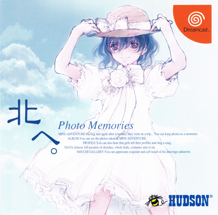 1girl, absurdres, arm_over_head, blue_eyes, blue_hair, blue_sky, bow, character_request