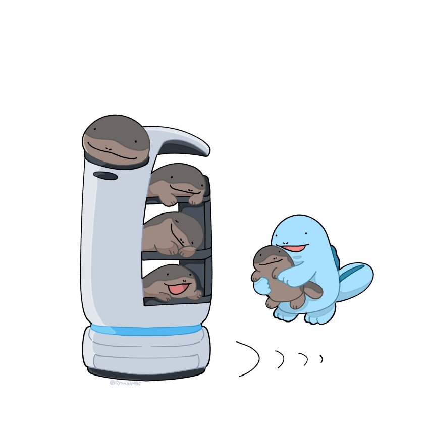 absurdres, clodsire, closed_eyes, closed_mouth, gen_2_pokemon, highres, holding, nintendo