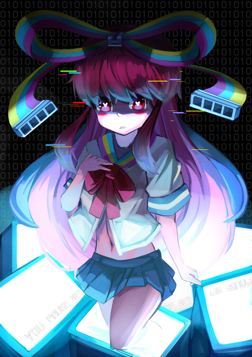 1girl, absurdres, blush_stickers, closed_mouth, giffany, gravity_falls, hair_ribbon, highres