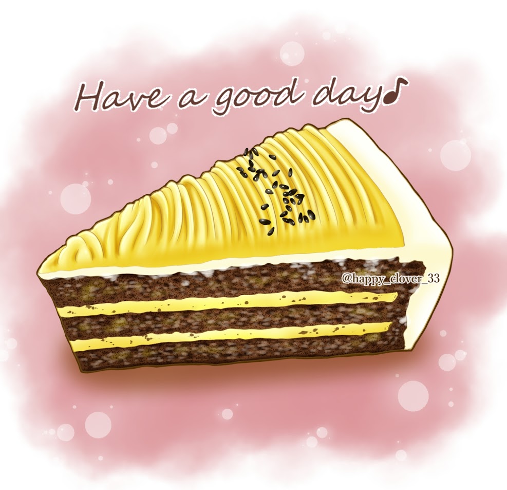 cake, cake_slice, dessert, english_text, food, food_focus, happy_clover_3, icing