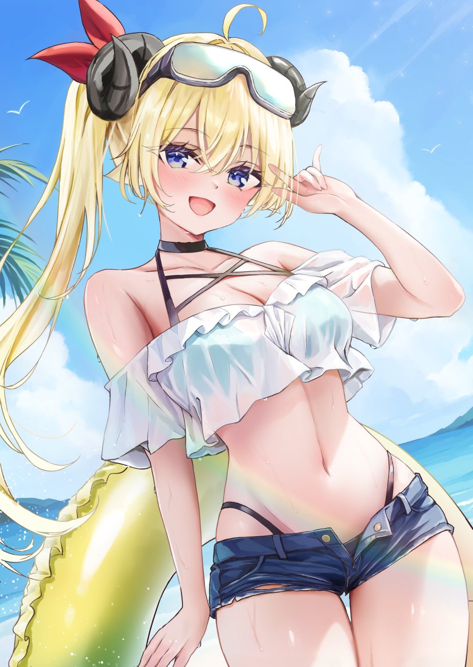 1girl, \m/, ahoge, alternate_costume, alternate_hairstyle, animal_ears, animal_hood, bare_shoulders