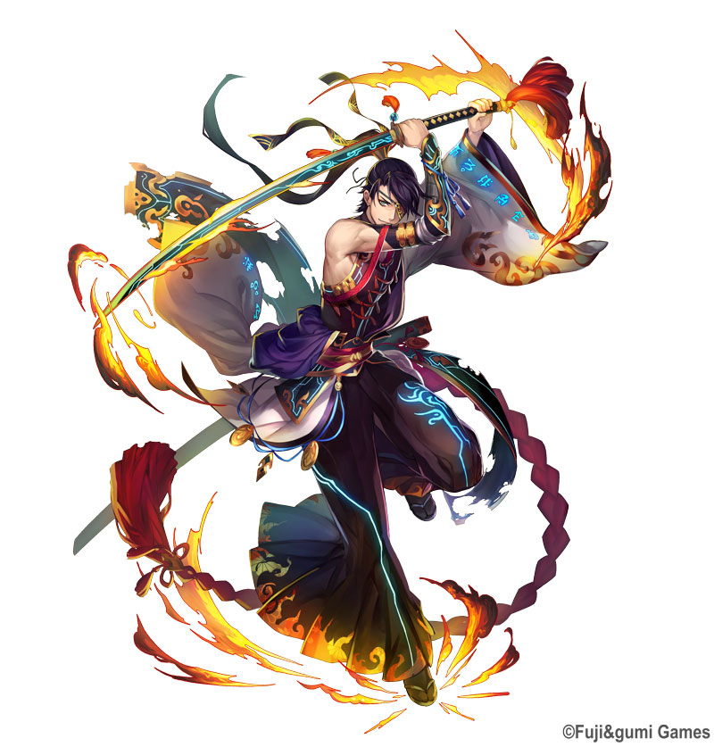 1boy, black_socks, blue_eyes, closed_mouth, commentary_request, eyepatch, full_body, holding