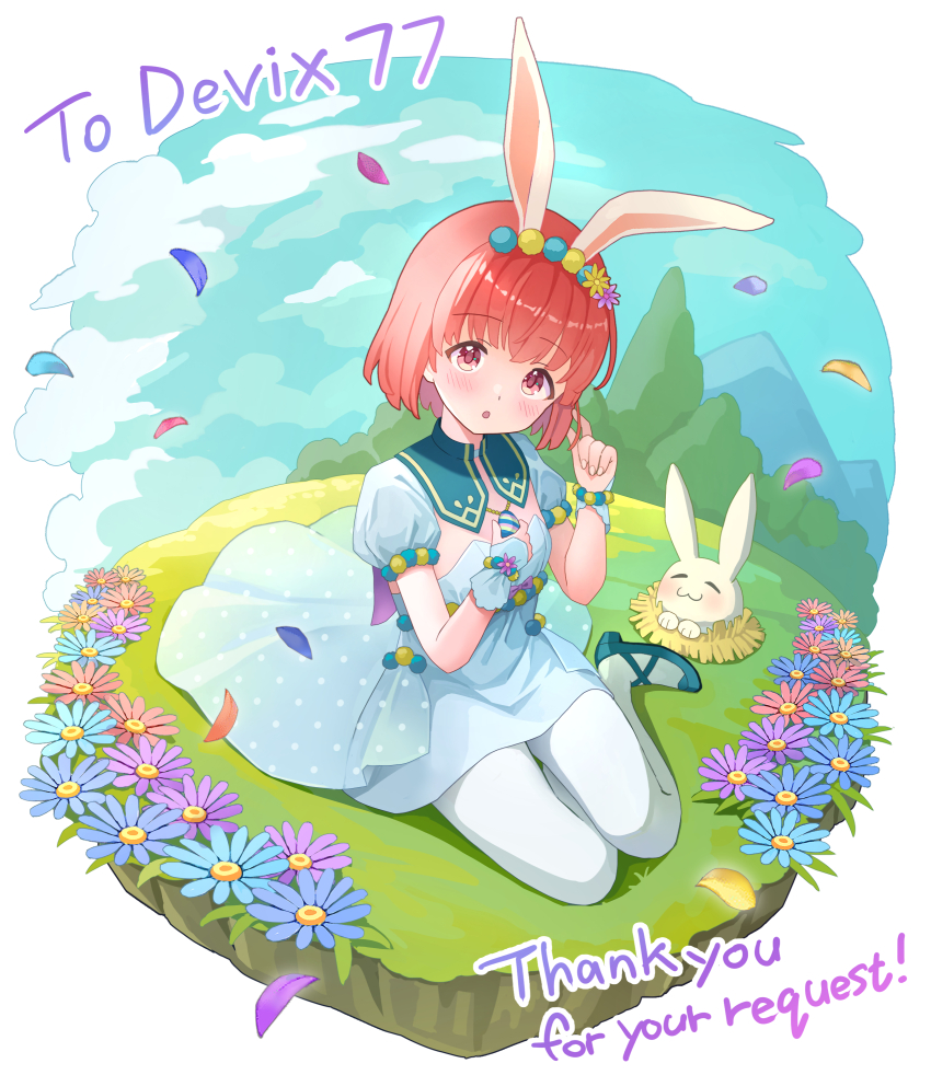 1girl, :o, absurdres, animal_ears, commission, dress, fake_animal_ears, fire_emblem