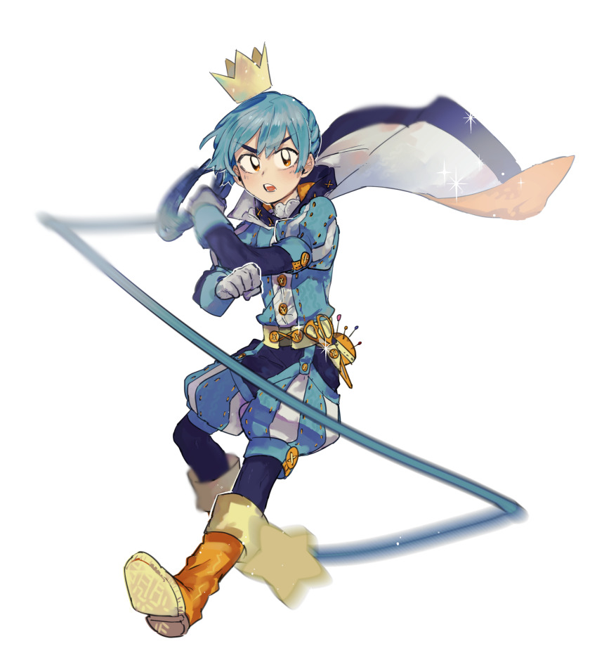 1boy, belt, black_bodysuit, blue_hair, blue_shirt, blue_shorts, bodysuit, bodysuit_under_clothes