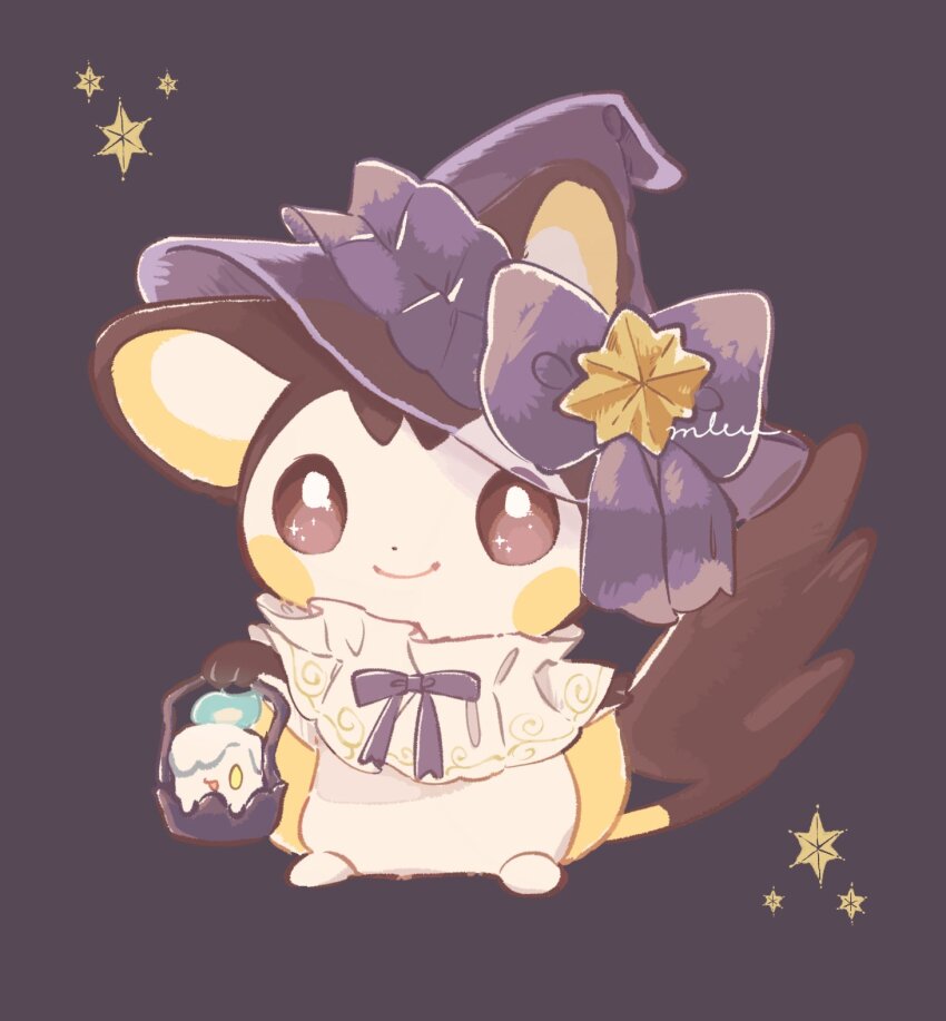 black_eyes, closed_mouth, emolga, full_body, gen_5_pokemon, halloween, halloween_costume, hat