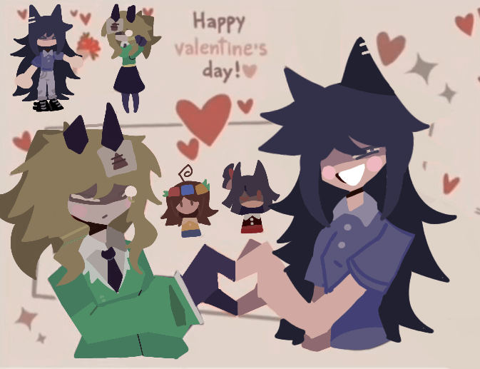 4girls, black_hair, blonde_hair, brown_hair, couple, female_focus, flower, fundamental_paper_education