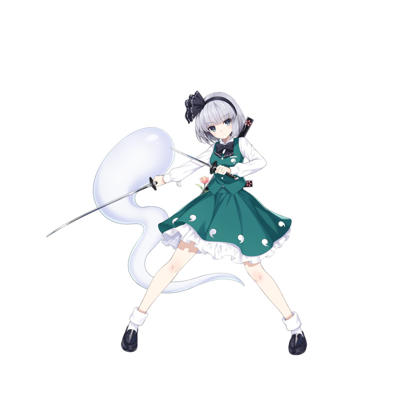 1girl, black_bow, black_bowtie, black_hairband, bow, bowtie, closed_mouth, collared_shirt