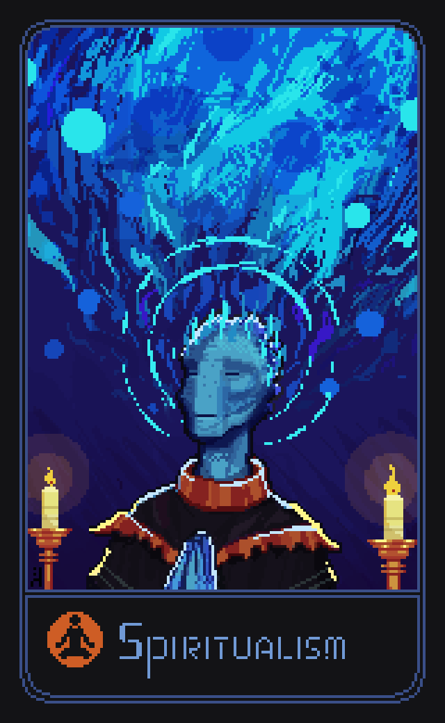 1other, alien, black_robe, blue_halo, candle, candlestand, commentary, english_commentary