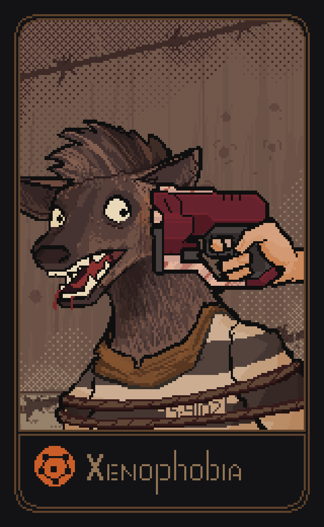 2others, alien, barbed_wire, blood, blood_from_mouth, bound, commentary, english_commentary