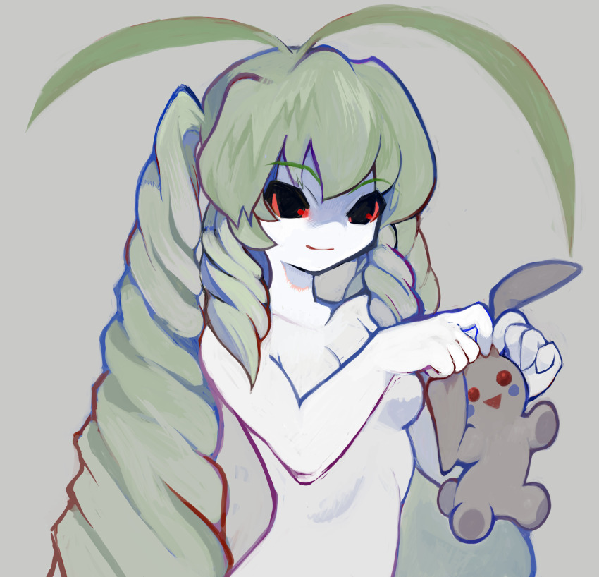 8eyes, antenna_hair, breasts, colored_skin, conejo-ess, conja, convenient_censoring, curly_hair