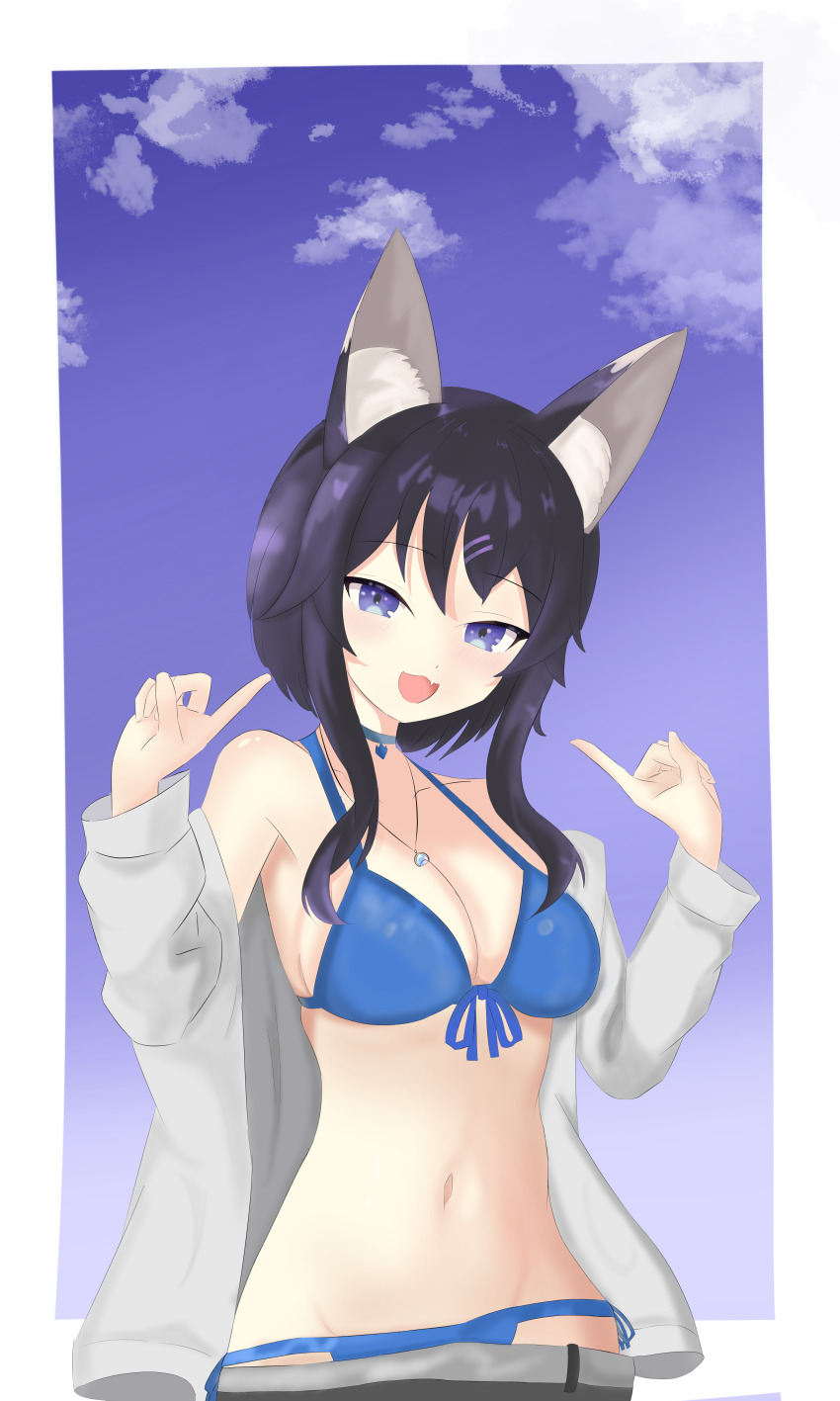 1girl, absurdres, animal_ears, blue_eyes, cat_ears, eeris_neobaka, fang, highres