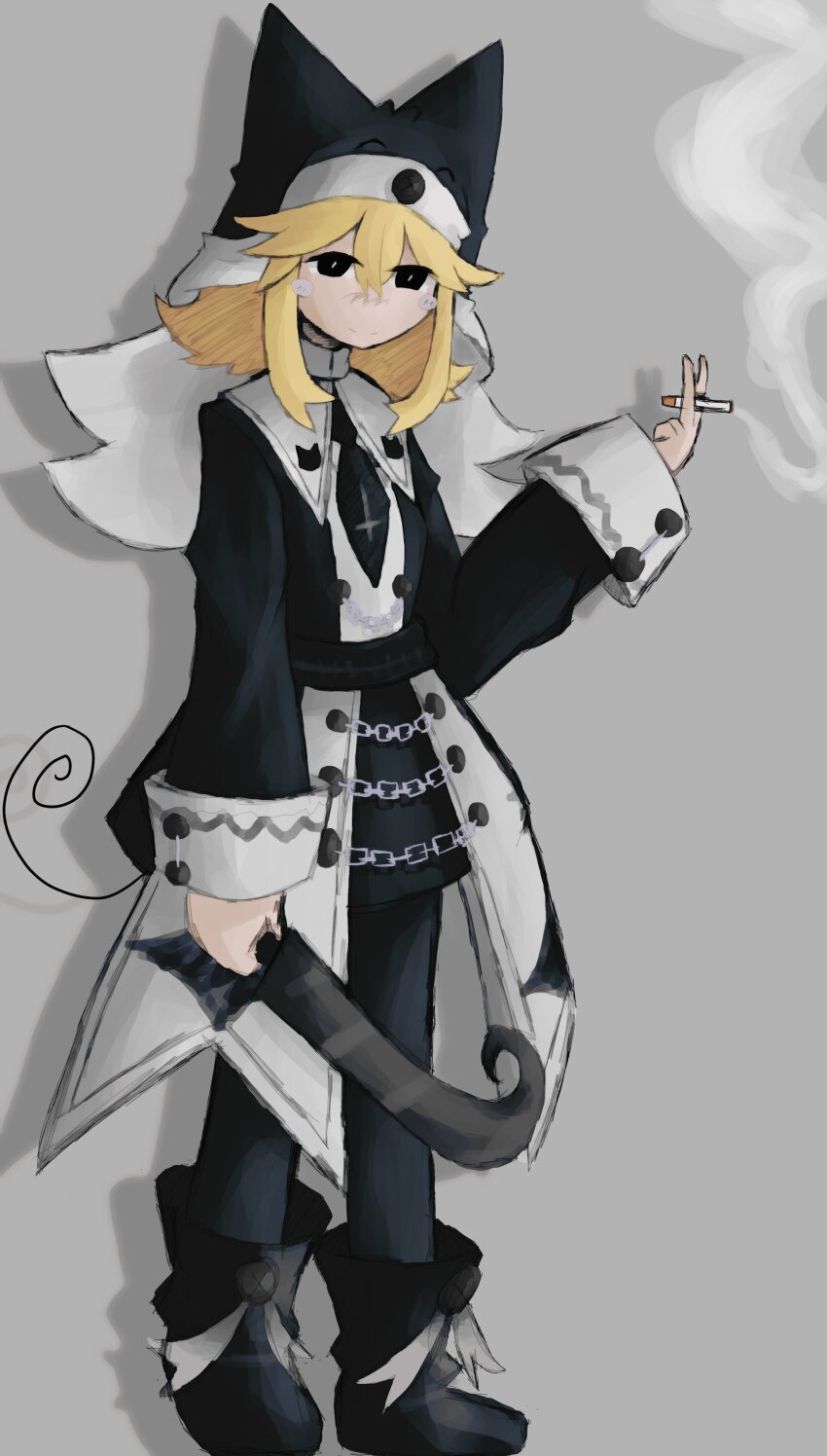 1girl, absurdres, animal_ear_headwear, animal_ears, bad_id, bad_twitter_id, between_fingers, black_eyes