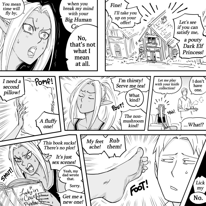 1boy, 1girl, :3, absurdres, angry, annoyed, barefoot, bb_(baalbuddy)