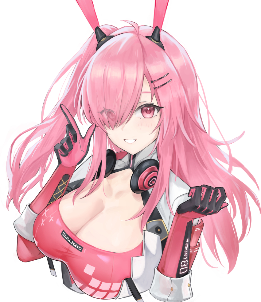 1girl, absurdres, ahoge, animal_ears, ayla:_kaleido_(dazzler)_(pgr), ayla_(pgr), black_gloves, blush