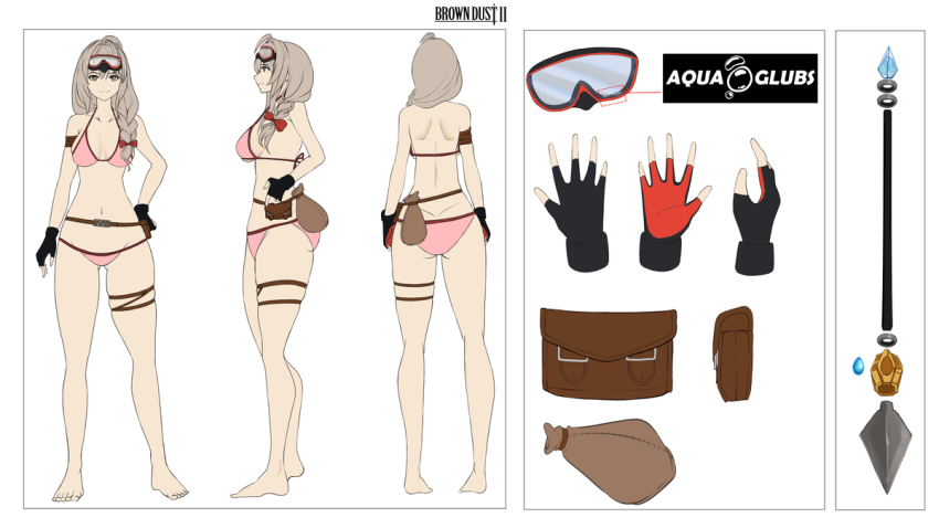 1girl, ass, beatrice_(brown_dust), bikini, biru_saeika, brown_dust_(series), brown_dust_2, groin