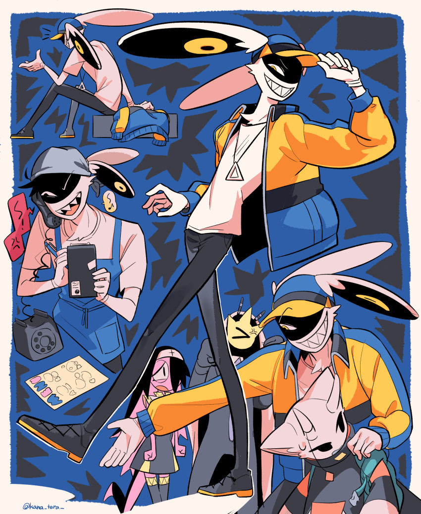 absurdres, anger_vein, animal_ear_fluff, animal_ears, antennae, antique_phone, chris_(kana_tera), highres