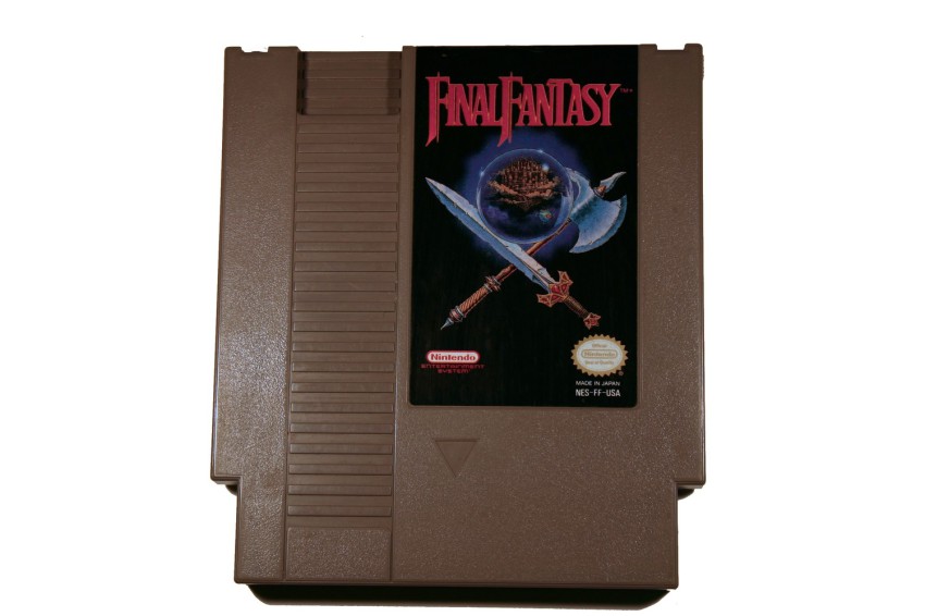 axe, final_fantasy, game_console, hard_drive, nes, nes_cartridge, nintendo, no_humans