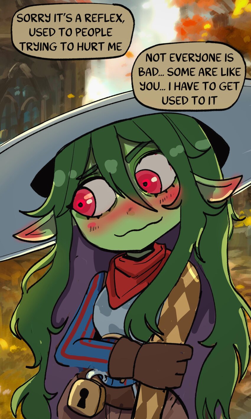 absurdres, armor, asymmetrical_clothes, basedbinkie, belt, blush, breastplate, character_request