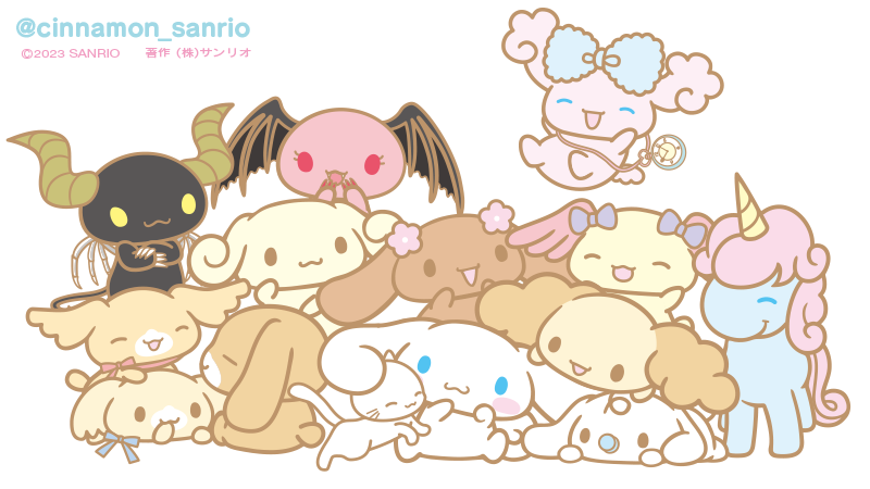 :3, animal_focus, azuki_(cinnamoroll), baby_animal, berry_(sanrio), blush_stickers, cappuccino_(cinnamoroll), cat