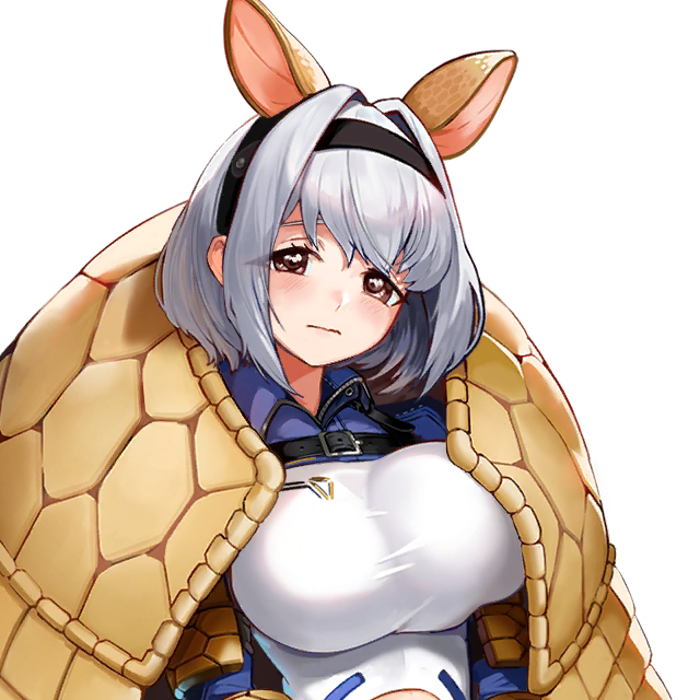 1girl, animal_ears, armadillo_ears, armadillo_shell, black_hairband, blush, bodysuit, breasts