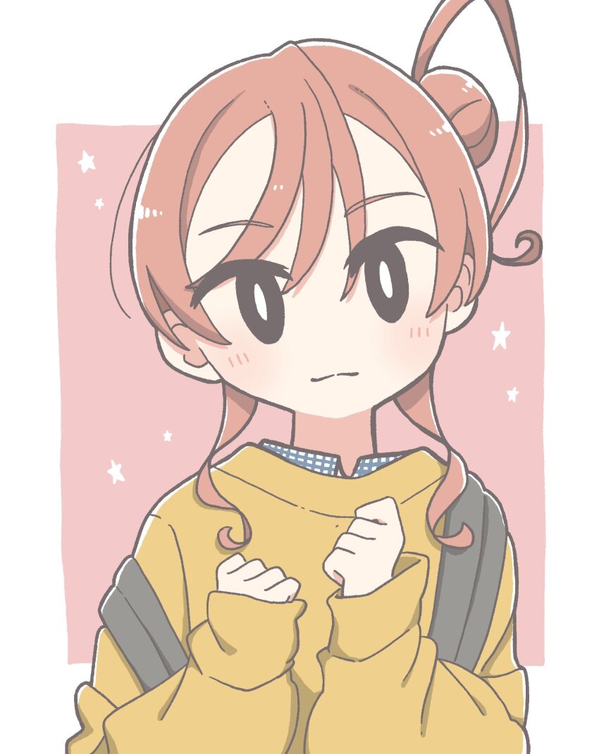 1girl, :3, backpack, bag, black_bag, border, closed_mouth, commentary