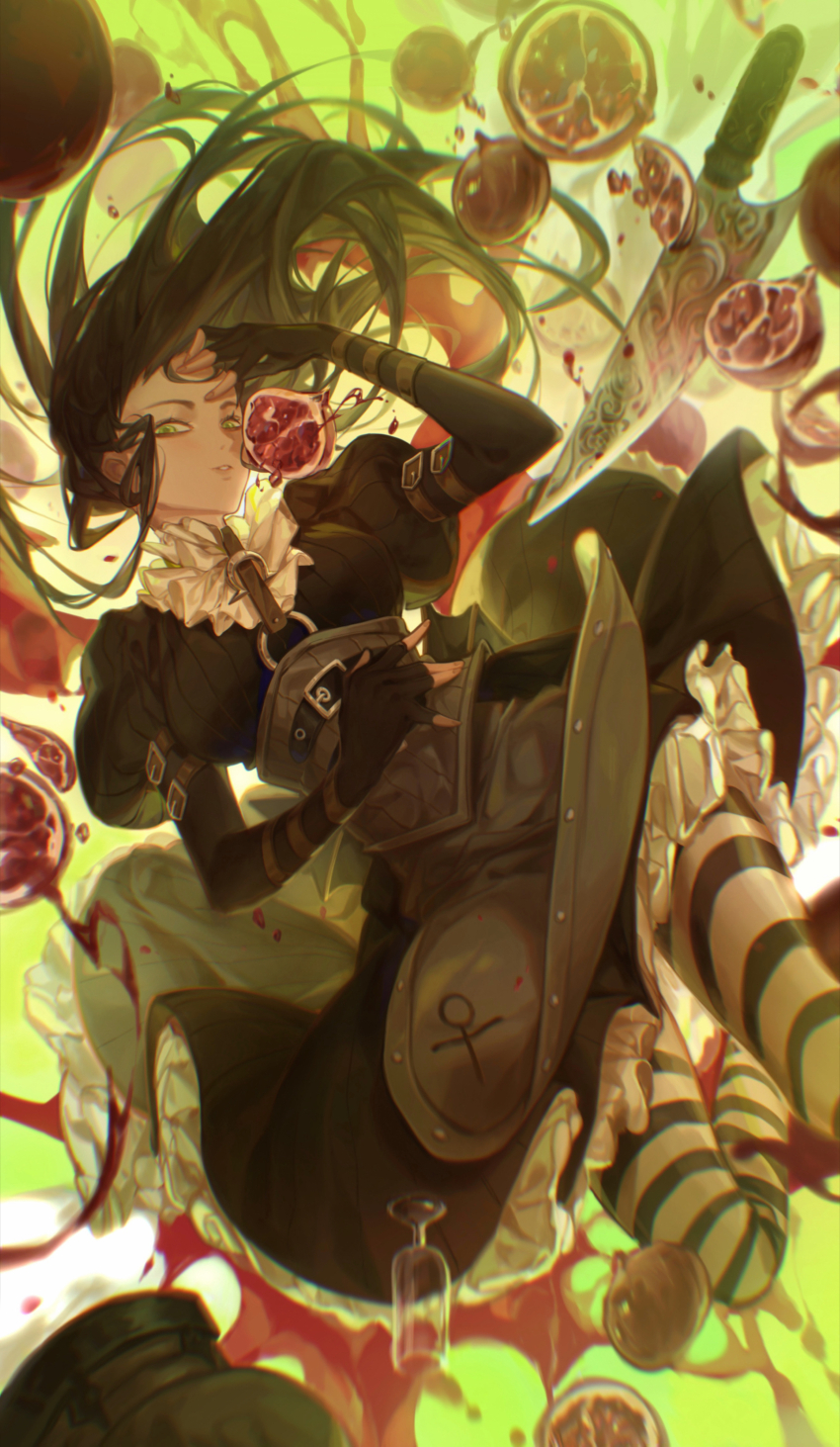 1girl, absurdres, alice:_madness_returns, alice_liddell_(american_mcgee's_alice), american_mcgee's_alice, black_dress, dress, fingerless_gloves