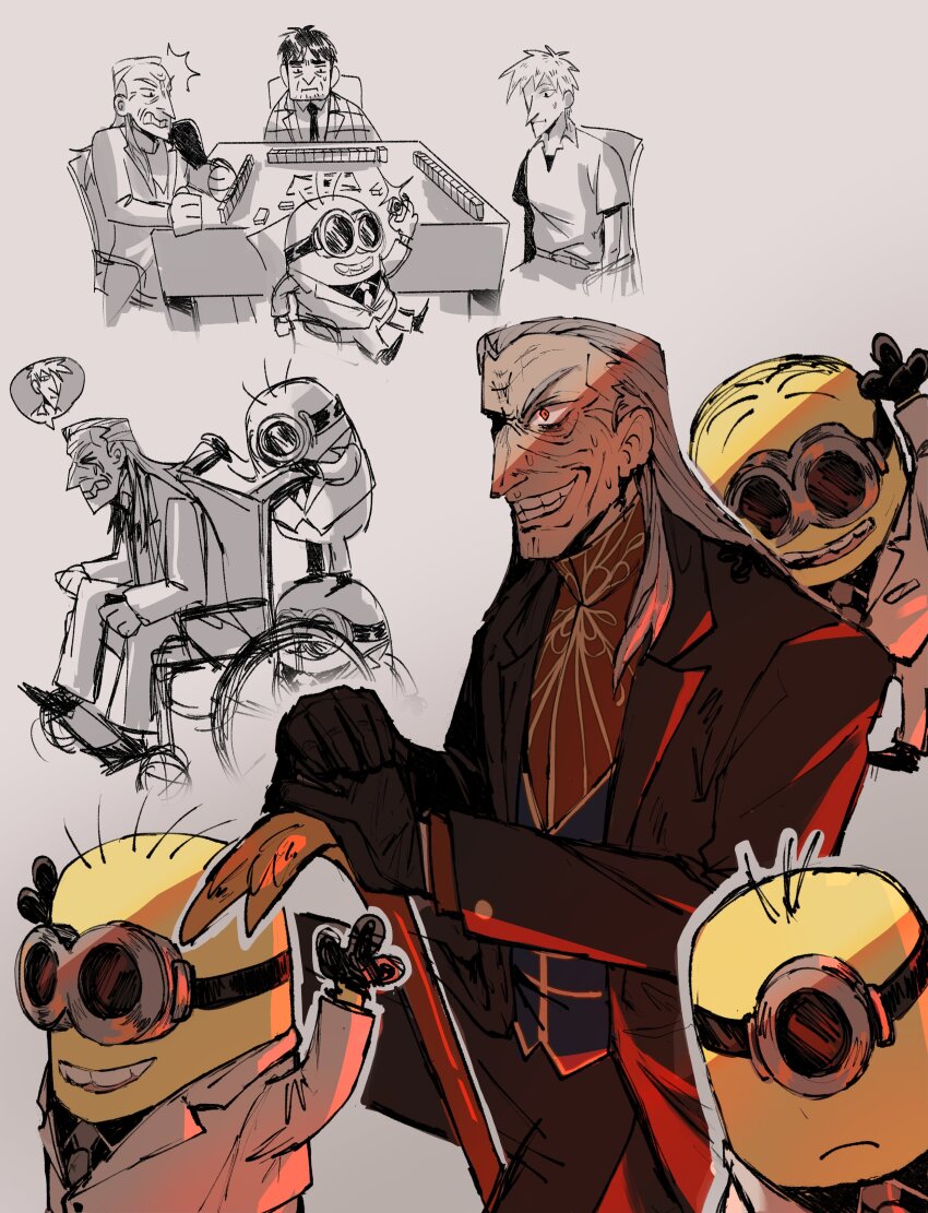 5boys, absurdres, aji_(aegiscore), akagi:_yami_ni_oritatta_tensai, akagi_shigeru, black_jacket, blazer, cane