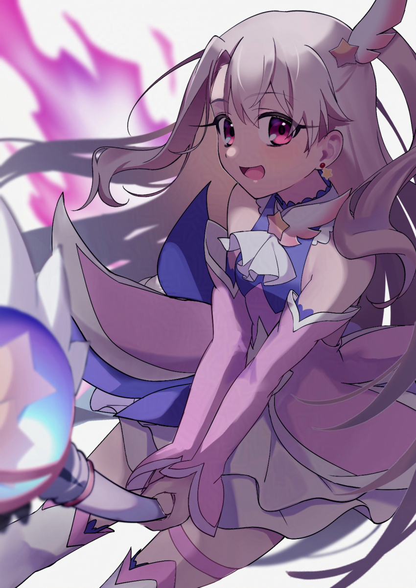 1girl, akaneko016, ascot, bare_shoulders, blush, boots, breasts, detached_sleeves