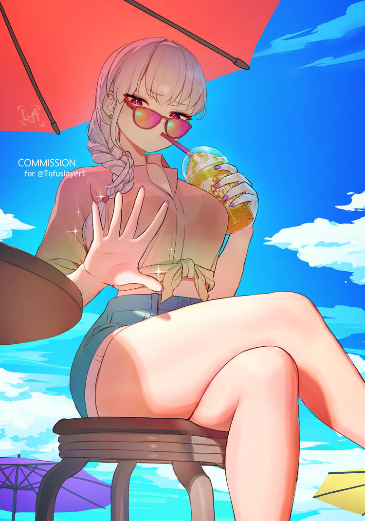 1girl, breasts, crossed_legs, fate/grand_order, fate_(series), kama_(comiket_104)_(fate), kama_(fate), kama_(teenager)_(fate)