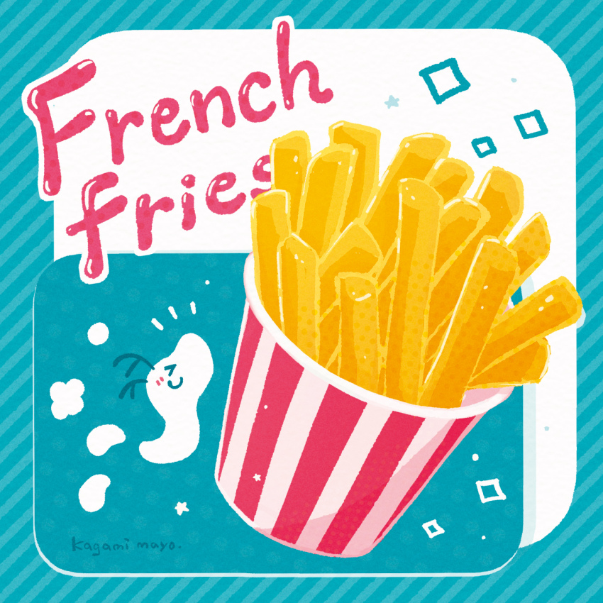 artist_name, english_text, fast_food, food, food_focus, food_name, french_fries, highres, kagami_mayo, no_humans, original