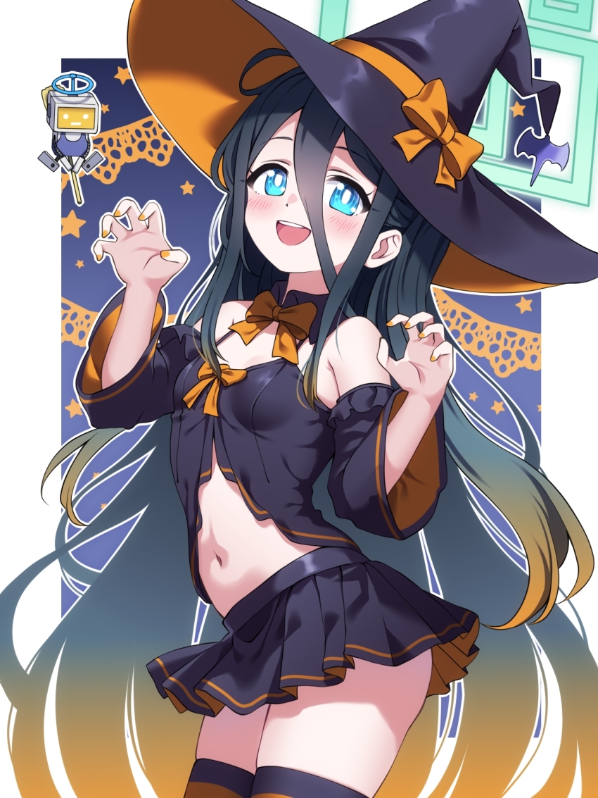 1girl, alternate_costume, aqua_eyes, aqua_halo, aris_(blue_archive), black_hair, blue_archive, buta_(dhakaoat)