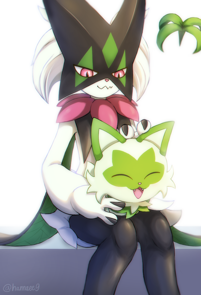 1other, :d, closed_eyes, closed_mouth, commentary_request, fang, fangs, furry