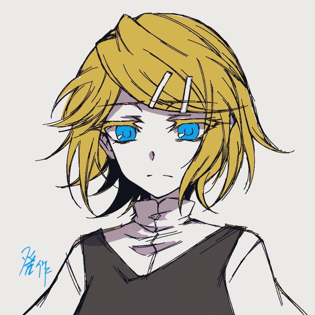 blonde_hair, blue_eyes, colored_eyelashes, commentary, evillious_nendaiki, habit, half-closed_eyes, light_frown