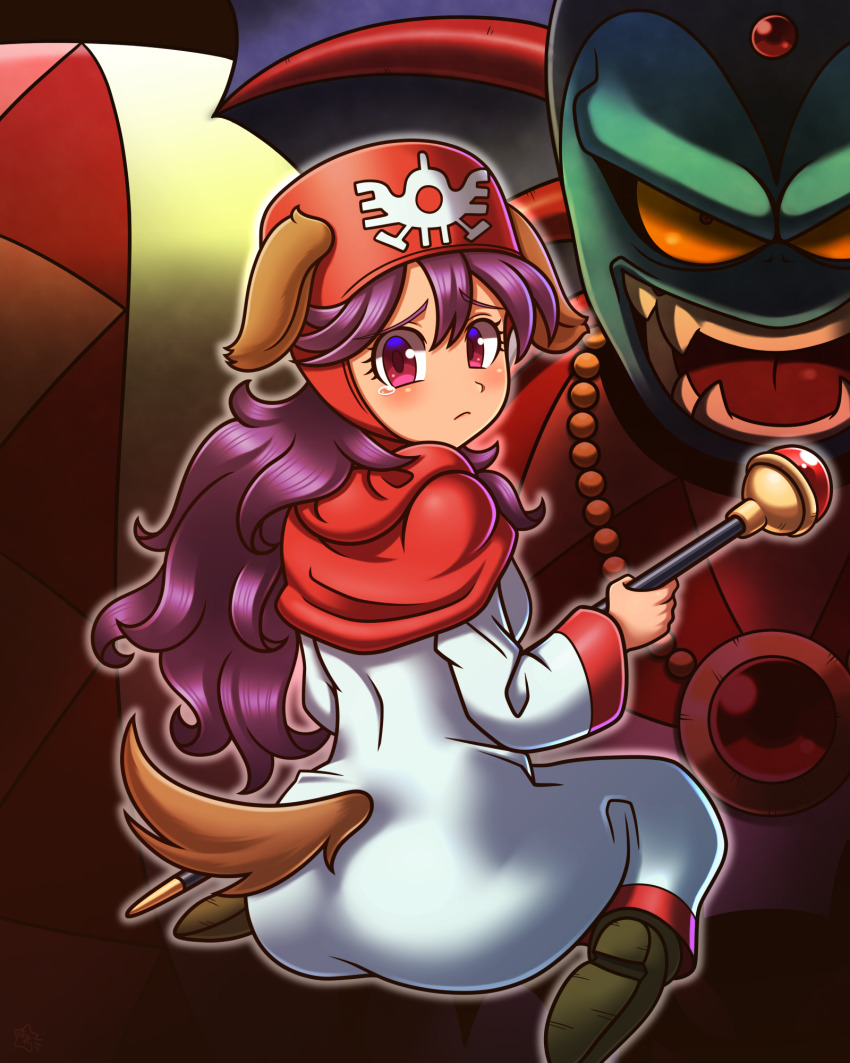 1boy, 1girl, animal_ears, aqua_skin, closed_mouth, colored_sclera, colored_skin, commentary_request