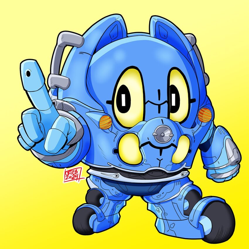 1other, armor, artist_name, blue_armor, chibi, commentary, dated, full_body