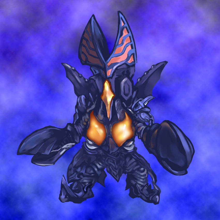 absurdres, alien, baltan_seijin, chibi, claws, colored_skin, commentary_request, full_body