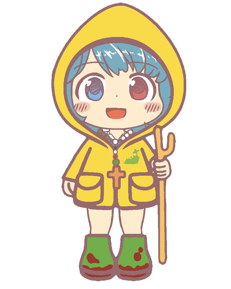 1girl, :d, ankle_boots, arm_at_side, blue_eyes, blue_hair, blush, blush_stickers